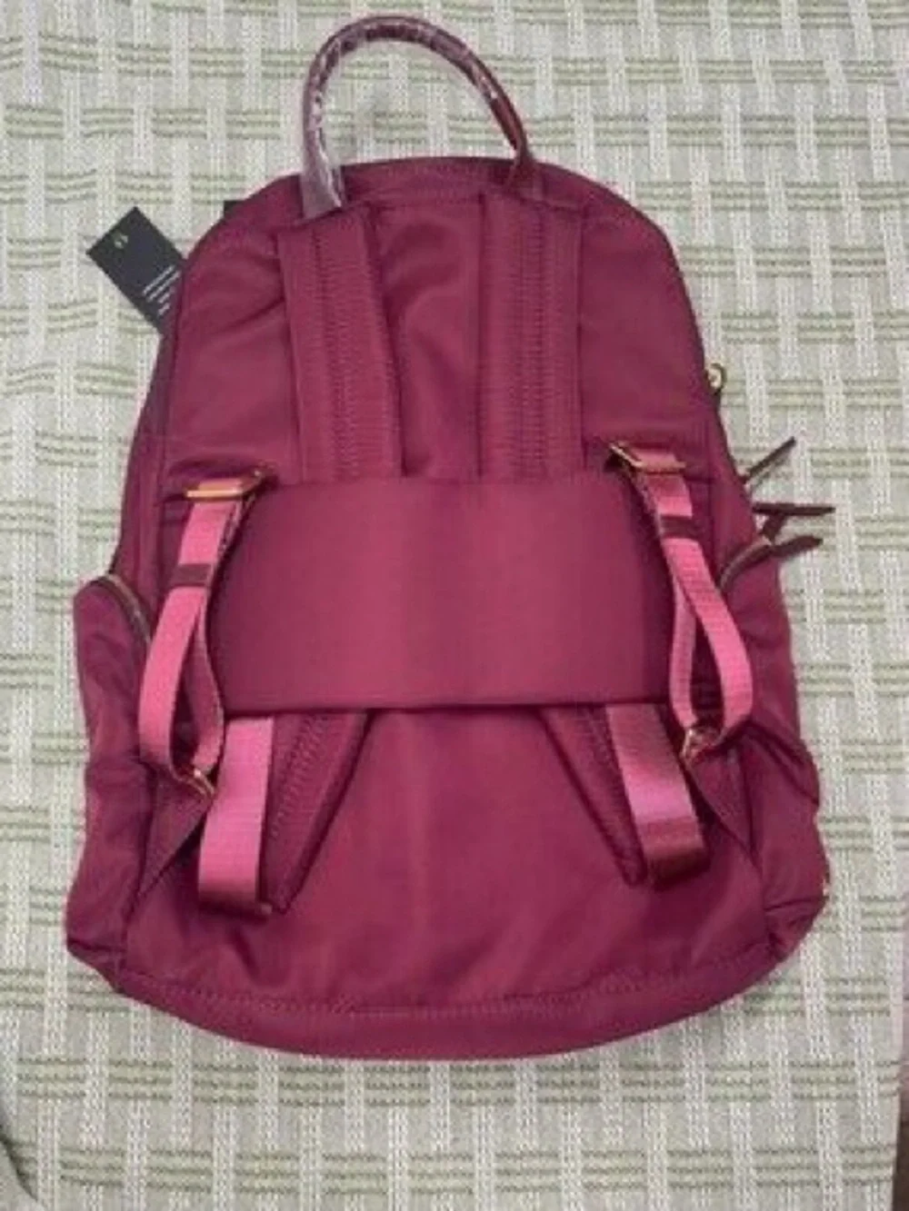 Tumi Burgundy Backpack with Gold Hardware